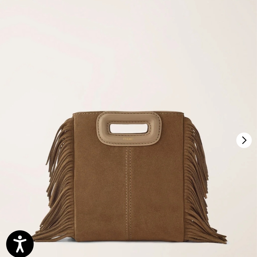 Maje M mini bag in suede leather with chain and leather strap